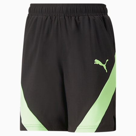 Short tissé PUMA Fit Enfant et Adolescent, PUMA Black-Fizzy Lime, small