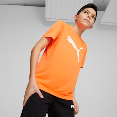 Active Sports Cat Tee - Boys 8-16 years, Ultra Orange, small-AUS