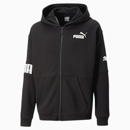 PUMA Power Reißverschluss-Hoodie für Jugendliche, PUMA Black, small