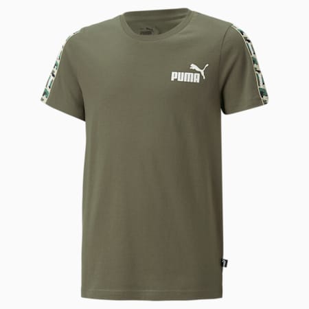 Essentials Tape Camo Tee Youth, Green Moss, small