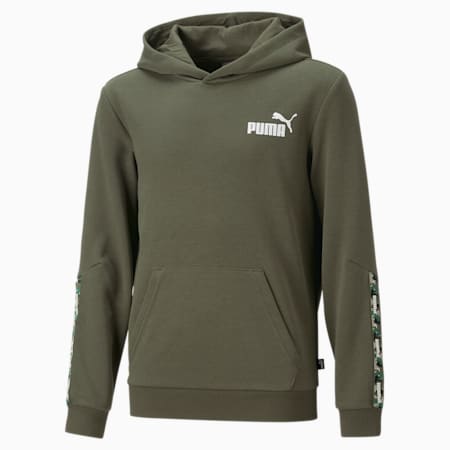 Essentials Tape Camo Hoodie für Jugendliche, Green Moss, small