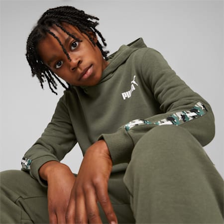 Hoodie Essentials Tape Camo Adolescent, Green Moss, small