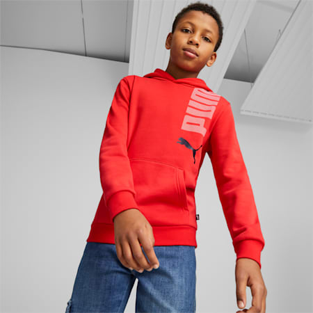Essentials+ Logolab Hoodie - Boys 8-16 years, For All Time Red, small-AUS