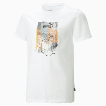 STREET ART Graphic Youth Regular Fit T-Shirt, PUMA White, small-IND