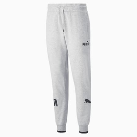 PUMA POWER Men's Sweatpants, Light Gray Heather, small-AUS