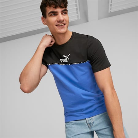 Essentials Block Tape Tee Men, Royal Sapphire, small