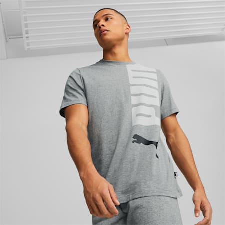 Essentials+ Men's Logo Lab Tee, Medium Gray Heather, small-AUS