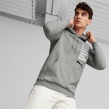 Essentials+ Men's Logo Lab Hoodie, Medium Gray Heather, small-AUS