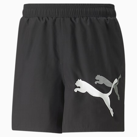 Essentials+ Logo Power Woven Shorts Men, PUMA Black, small-SEA