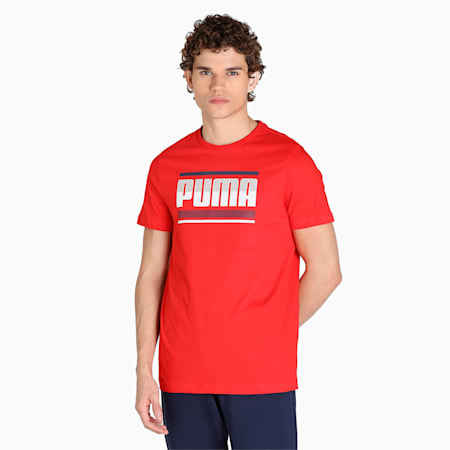 PumaLogo Men's T-Shirt, High Risk Red, small-IND