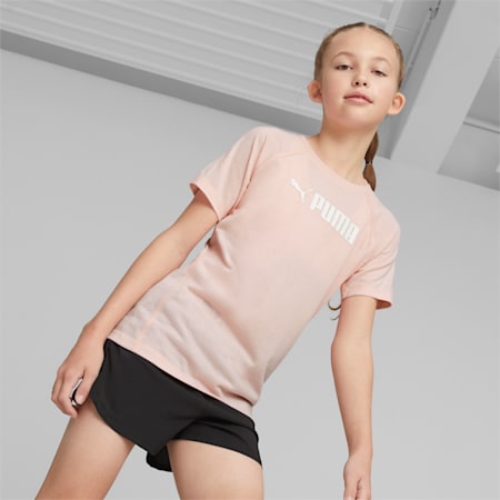 PUMA Fit Tee - Girls 8-16 years, Rose Dust, small-AUS