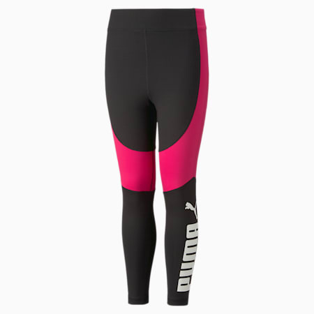 Favourite High-Waist 7/8 Tights - Girls 8-16 years, PUMA Black-Orchid Shadow, small-AUS