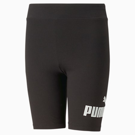 Essentials+ Logo Girls' Short Leggings - Youth 8-16 years, PUMA Black, small-AUS