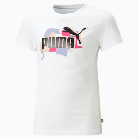 เสื้อยืดเด็กโต Essentials+ STREET ART Logo, PUMA White, small-THA