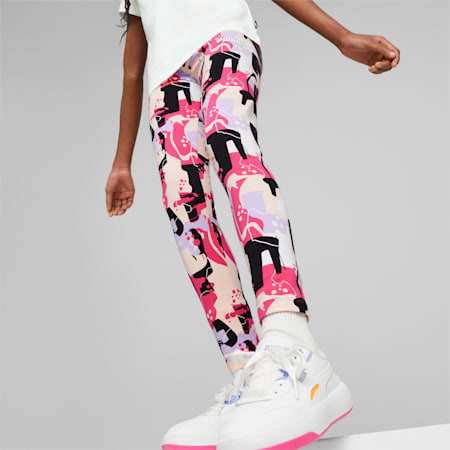 Essentials+ STREET ART Printed Leggings Youth, Orchid Shadow, small-SEA