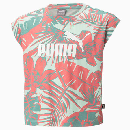 Essentials+ Printed Sleeveless Tee - Girls 8-16 years, Minty Burst, small-AUS
