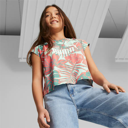 Essentials+ Printed Sleeveless Tee - Girls 8-16 years, Minty Burst, small-AUS