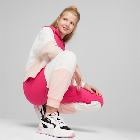 Felpa con cappuccio PUMA Power Cat per ragazza, Orchid Shadow, small