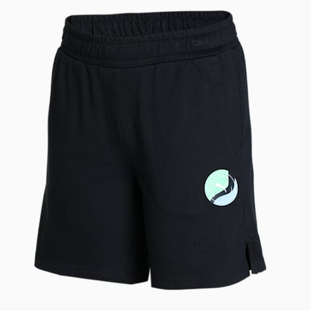 Wavy Graphic Logo Shorts, Puma Black, small-IND