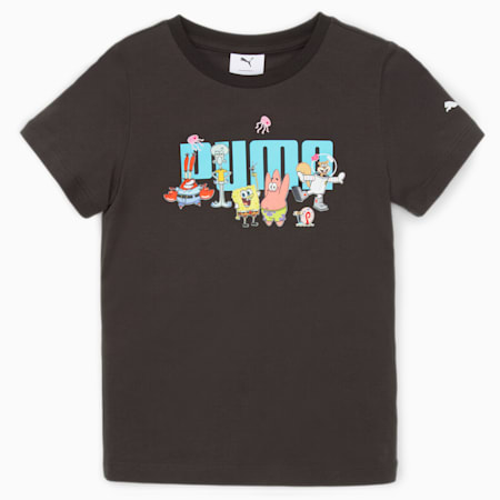 Camiseta con logotipos PUMA x SPONGEBOB para niños, PUMA Black, small