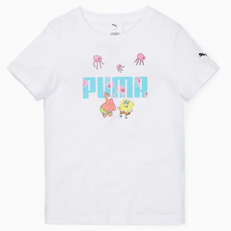 Camiseta con logotipos PUMA x SPONGEBOB para niños, PUMA White, small