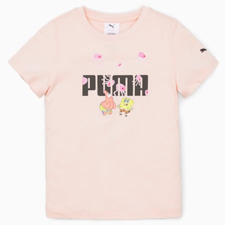 PUMA x SPONGEBOB Logo T-Shirt Kinder, Rose Dust, small