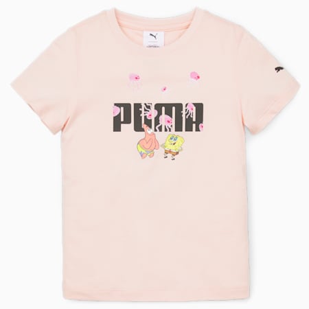 PUMA x SPONGEBOB Logo Tee Kids, Rose Dust, small-SEA