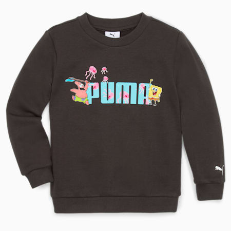 PUMA x SPONGEBOB Crewneck Sweatshirt - Kids 4-8 years, PUMA Black, small-AUS