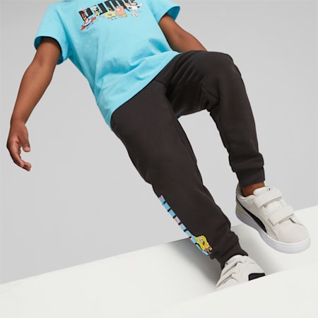PUMA x SPONGEBOB Sweatpants - Kids 4-8 years, PUMA Black, small-AUS