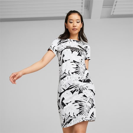 Essentials+ Flower Power Tee Dress Women, PUMA White, small-PHL