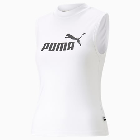 Camiseta de tirantes para mujer Essentials Slim Logo, PUMA White, small