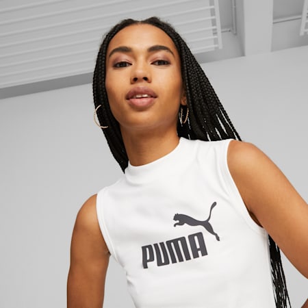 Top Essentials Slim Logo Femme, PUMA White, small