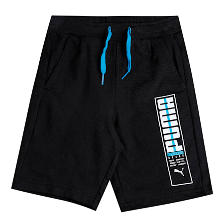 Worldwide Graphic Youth Regular Fit Shorts, PUMA Black, small-IND