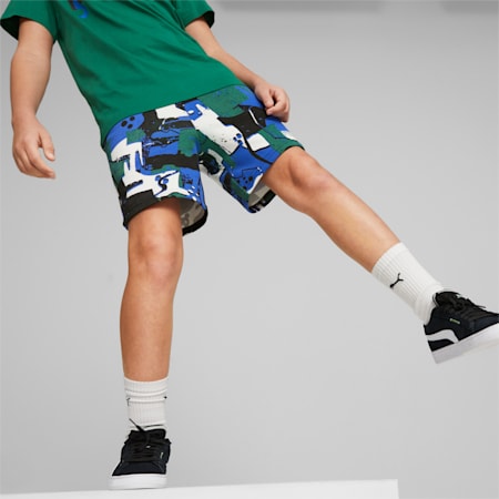 Essentials+ STREET ART Printed Shorts Youth, PUMA White, small-PHL