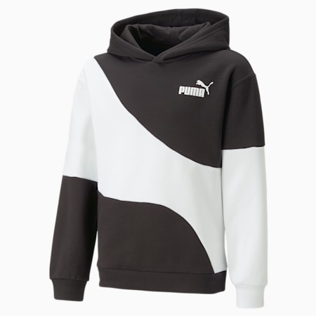 POWER CAT Boys' Hoodie, PUMA Black, small-AUS