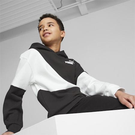 POWER CAT Boys' Hoodie, PUMA Black, small-AUS