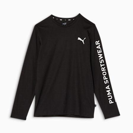 ESS PUMA Men's Long Sleeve Tee, Puma Black, small-AUS