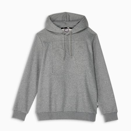 ESS Men's Fleece Embossed Hoodie, Medium Gray Heather, small-AUS