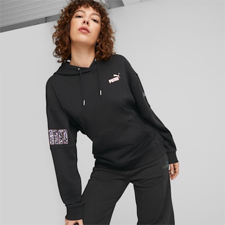 PUMA Power Nova Shine Women's Hoodie, PUMA Black, small-AUS