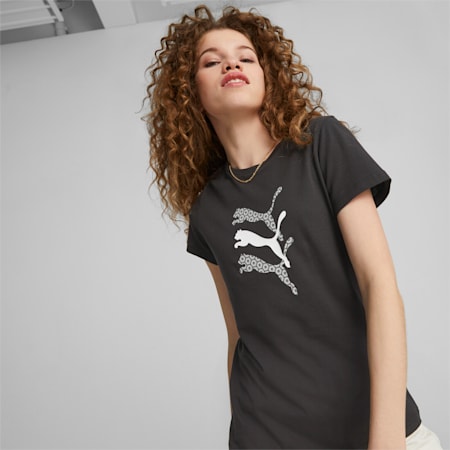 GRAPHICS Laser Cut Women's Tee, PUMA Black, small-AUS