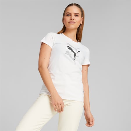 GRAPHICS Laser Cut Women's Tee, PUMA White, small-AUS