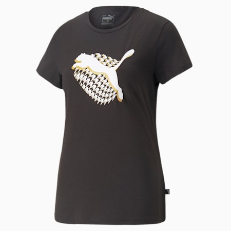 GRAPHICS Houndstooth Tee Women, PUMA Black, small-THA