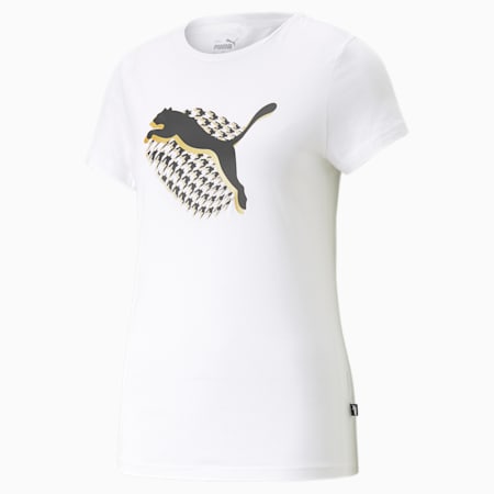 GRAPHICS Houndstooth Tee Women, PUMA White, small-THA