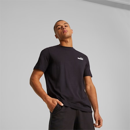 Essentials+ Two-Colour Small Logo Men's Tee, PUMA Black-White, small-AUS