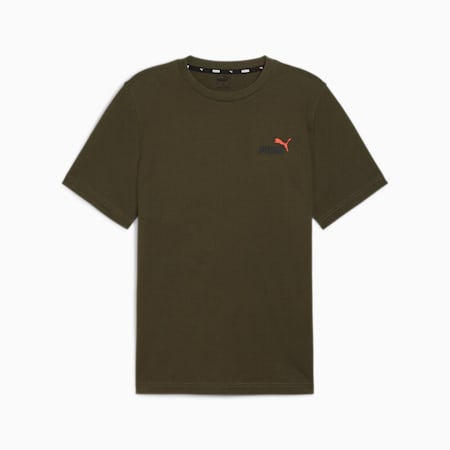 T-shirt Essentials+ Two-Colour Small Logo Homme, Dark Olive, small