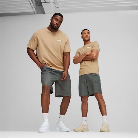 Essentials+ Two-Colour Small Logo Men's Tee, Prairie Tan, small-AUS