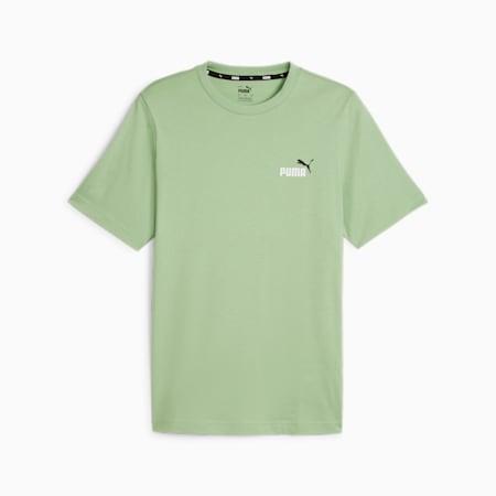 Essentials+ T-shirt met klein, tweekleurig logo voor heren, Pure Green, small