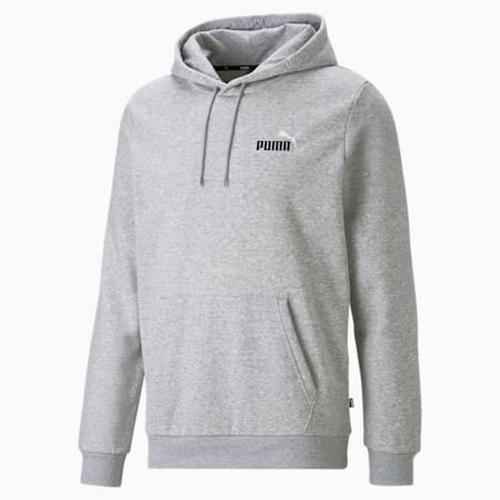 Essentials+ hoodie met tweekleurig, klein logo voor heren, Light Gray Heather, small