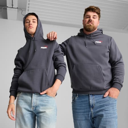 Essentials+ Two-Colour Small Logo Hoodie Men, Galactic Gray, small