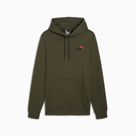 Essentials+ Two-Colour Small Logo Hoodie Men, Dark Olive, small